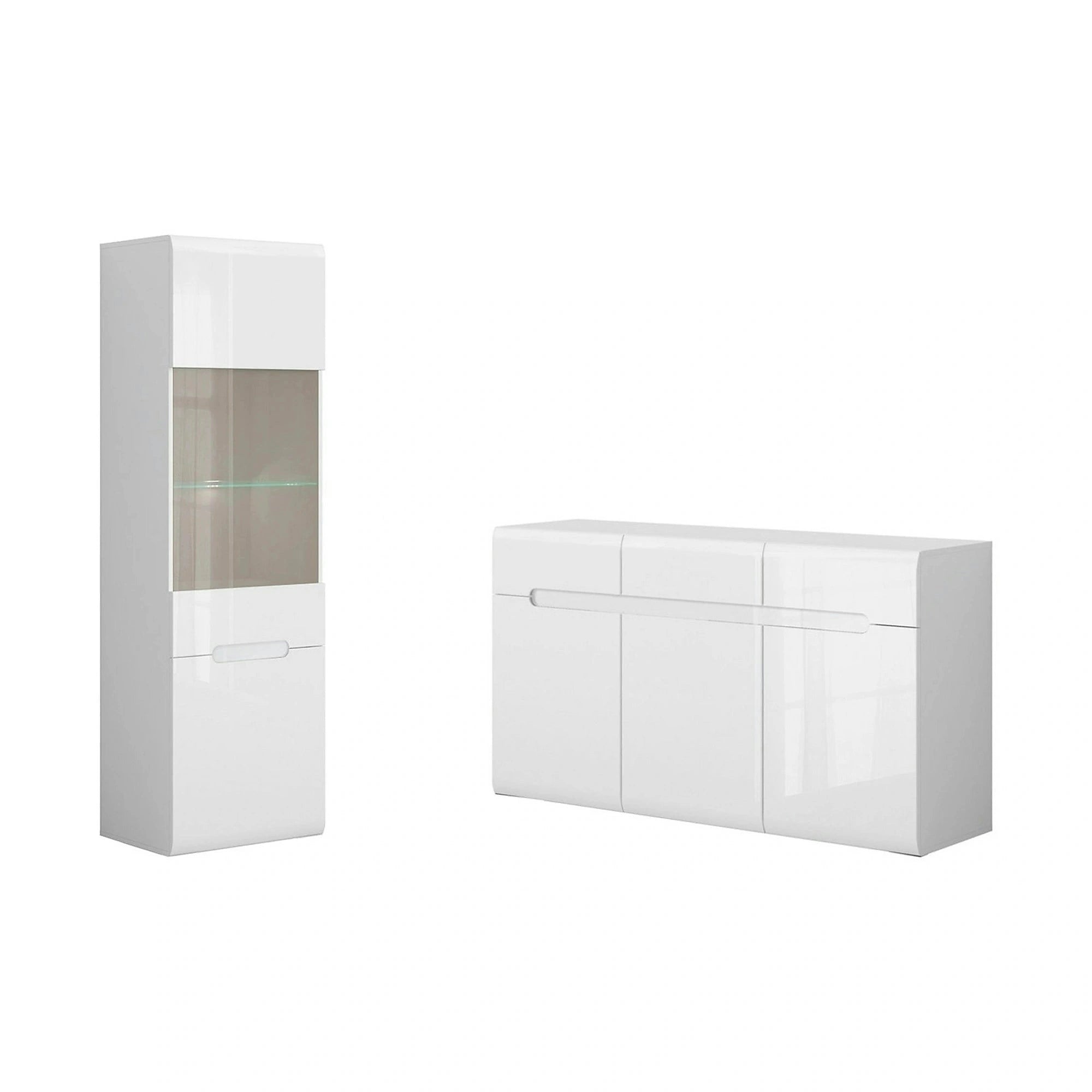 Mobilier living AZTECA TRIO, alb, PAL, 2 piese