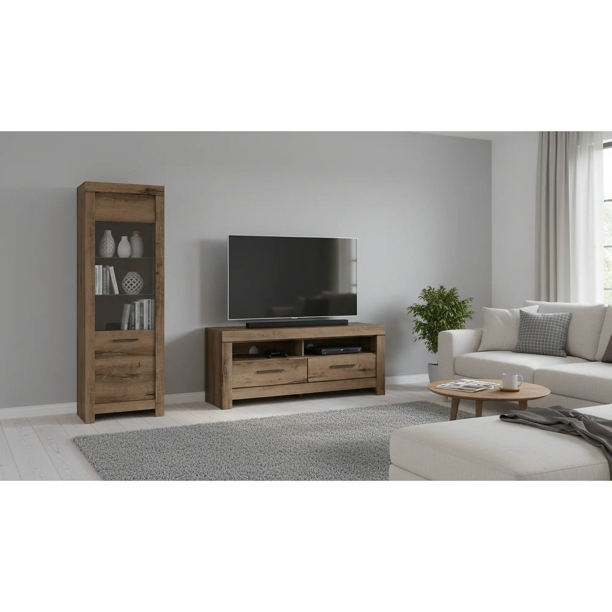 Mobilier living BALIN, stejar, PAL, 2 piese
