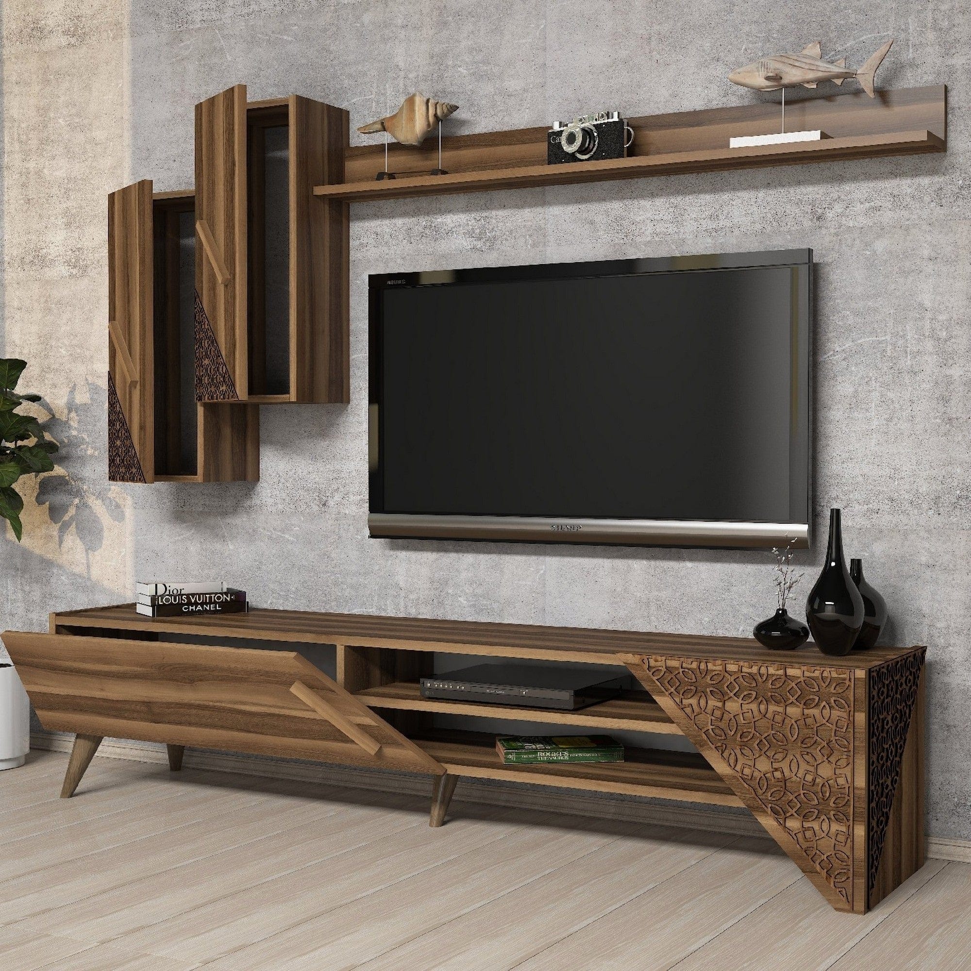 Mobilier living BERIL, nuc, PAL melaminat, 3 piese