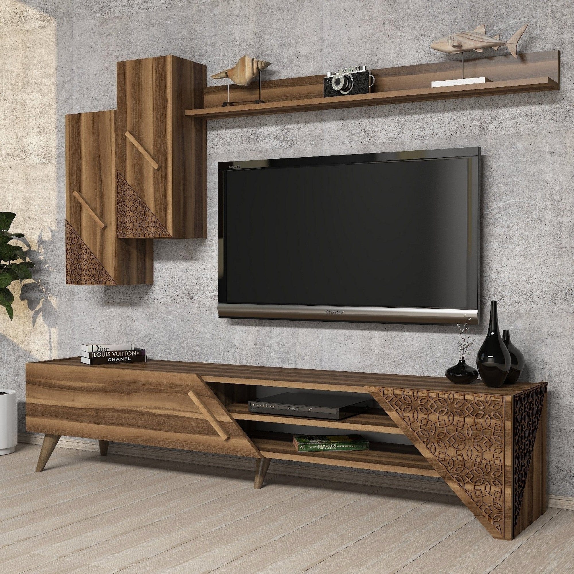 Mobilier living BERIL, nuc, PAL melaminat, 3 piese