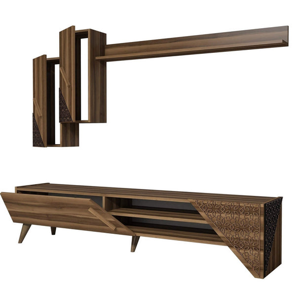 Mobilier living BERIL, nuc, PAL melaminat, 3 piese