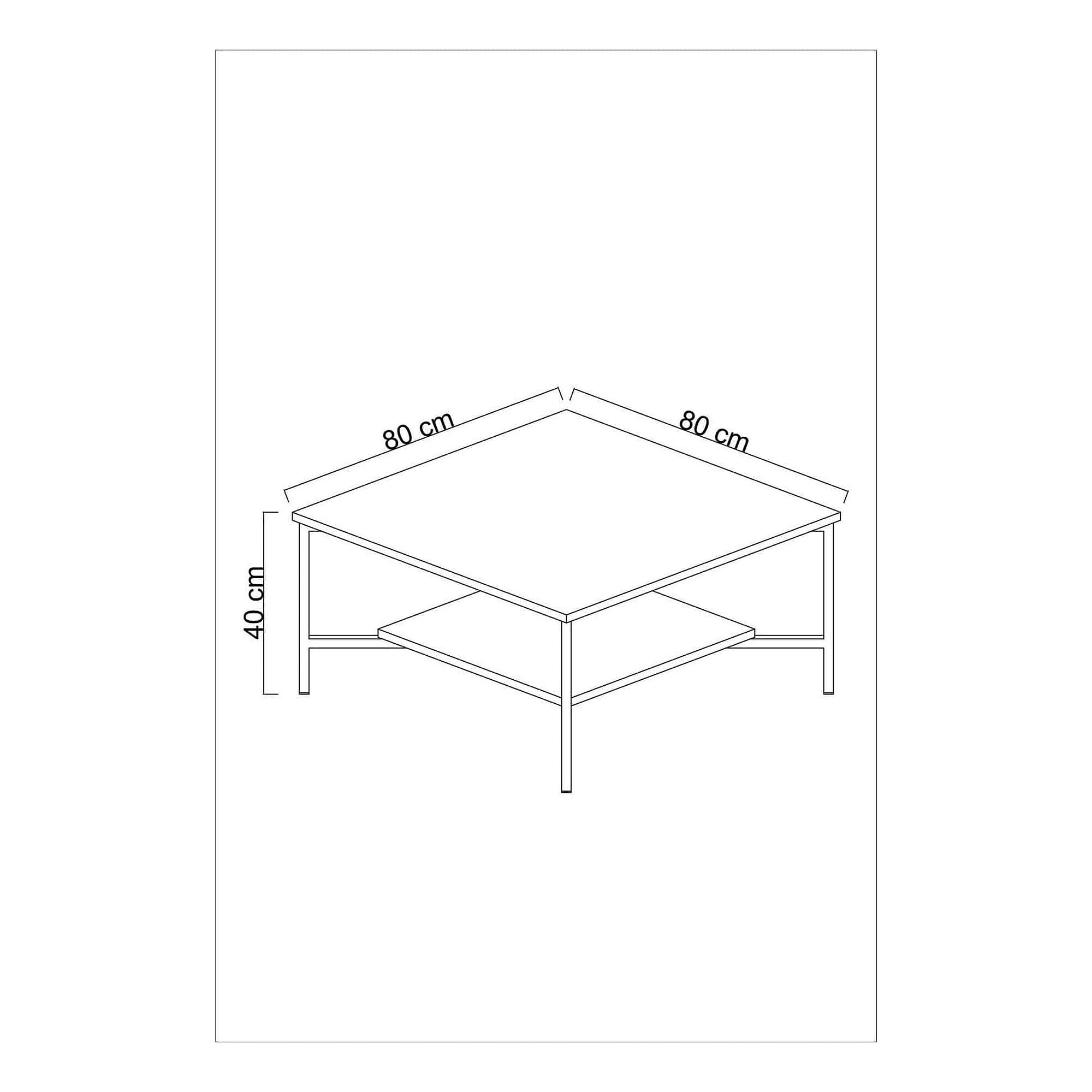 Mobilier living CHROME LINE, stejar inchis/negru, PAL melaminat/metal, 4 piese