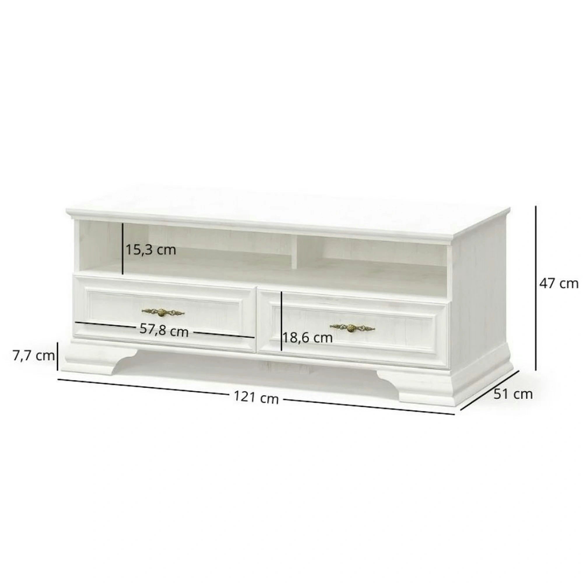 Mobilier living clasic IRYS, pin alb anderson, PAL laminat, 3 piese