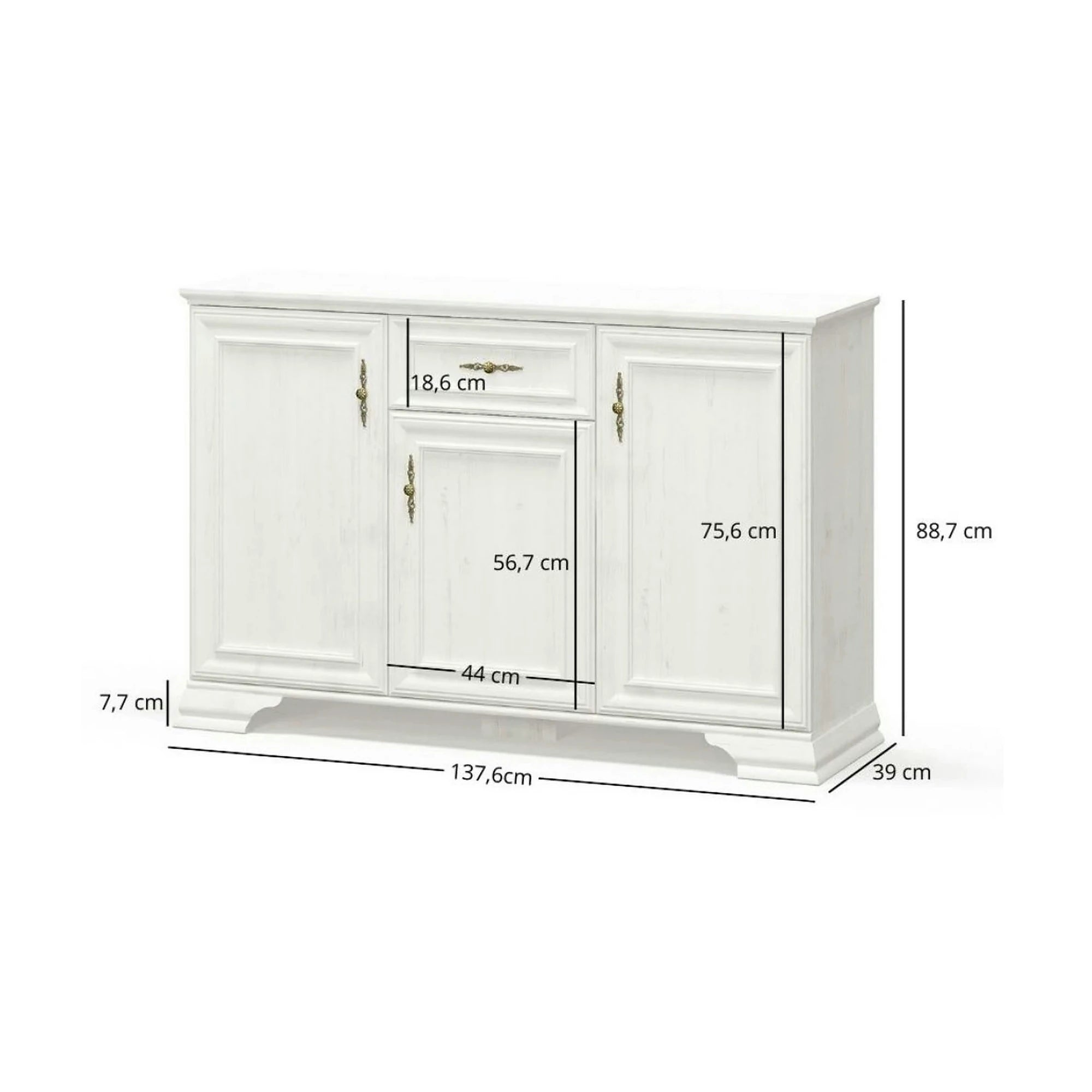 Mobilier living clasic IRYS, pin alb anderson, PAL laminat, 7 piese