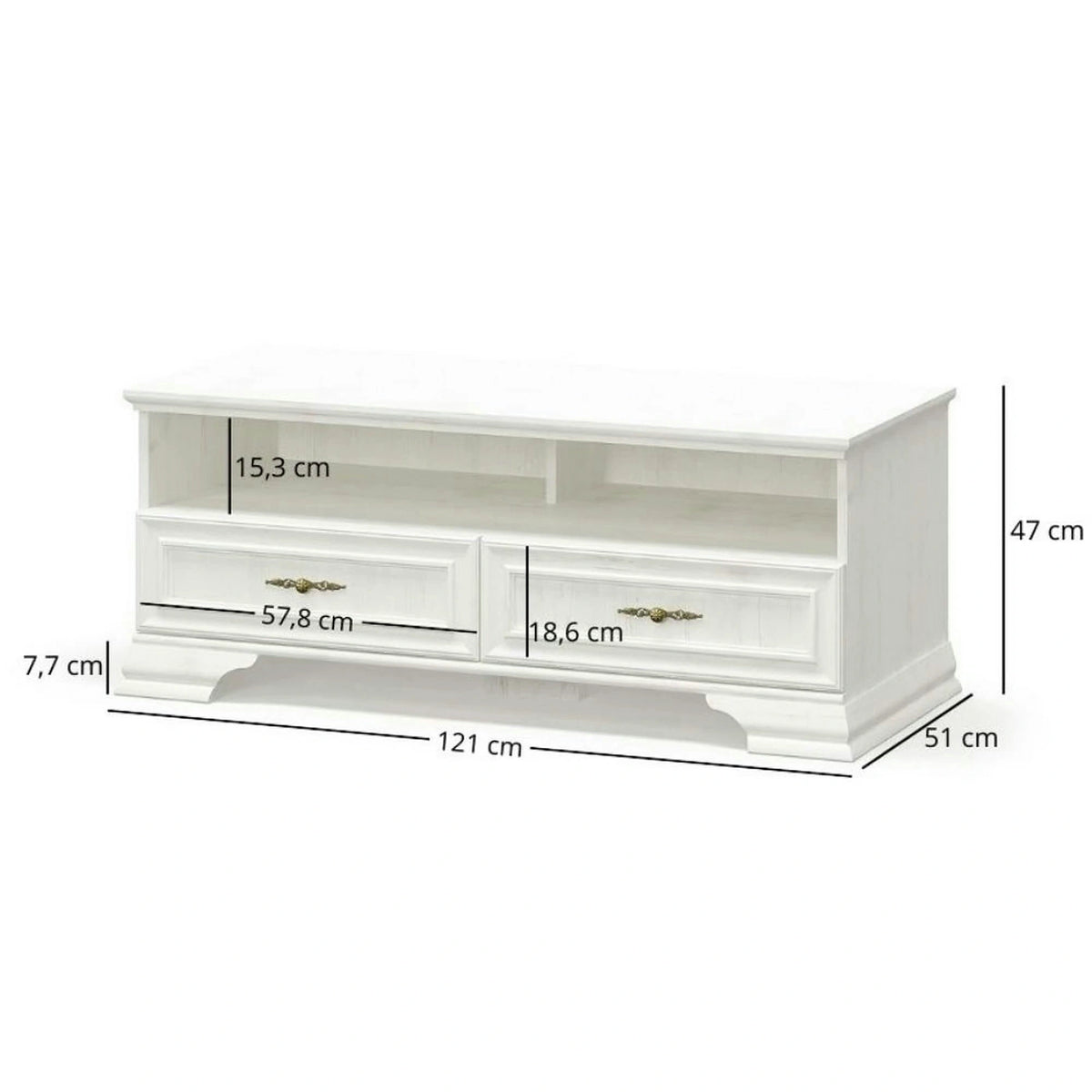 Mobilier living clasic IRYS, pin alb anderson, PAL laminat, 7 piese