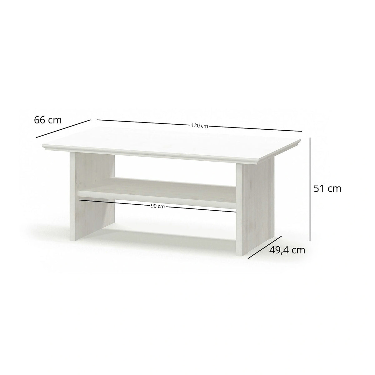 Mobilier living clasic IRYS, pin alb anderson, PAL laminat, 7 piese