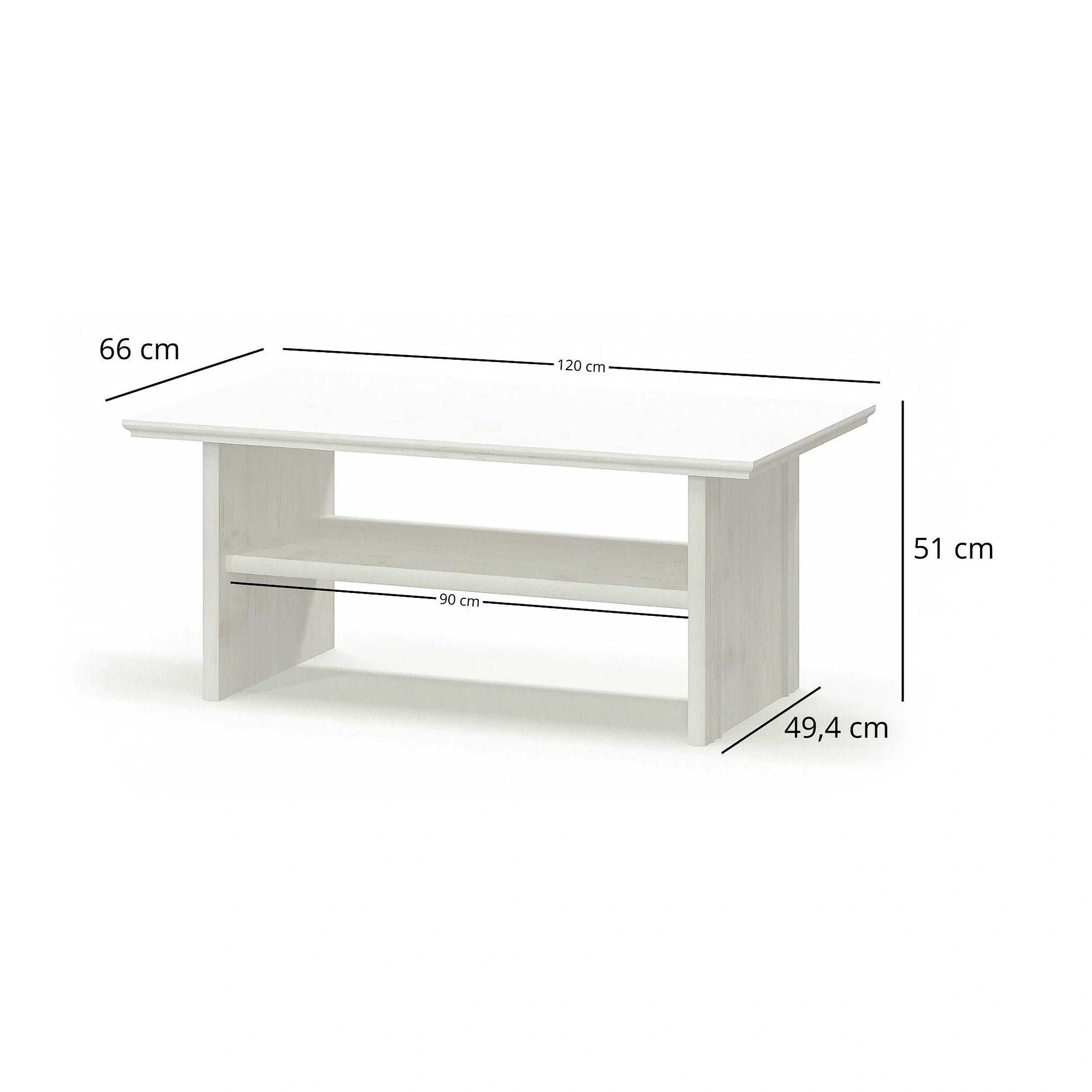 Mobilier living clasic IRYS, pin alb anderson, PAL laminat, 7 piese