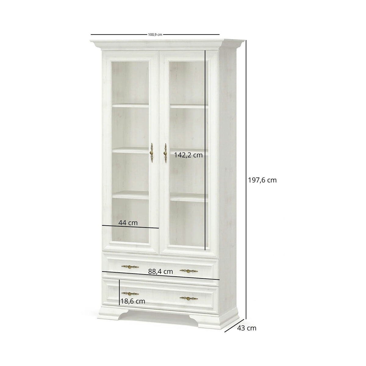 Mobilier living clasic IRYS, pin alb anderson, PAL laminat, 7 piese