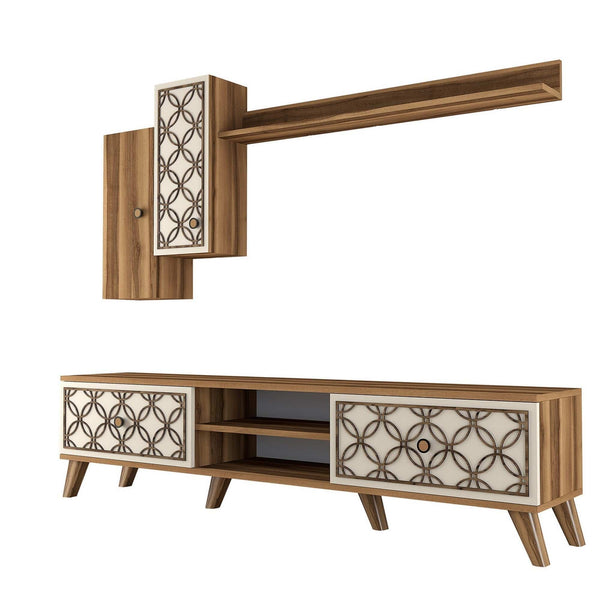 Mobilier living CLASS S, nuc/crem, PAL melaminat, 3 piese