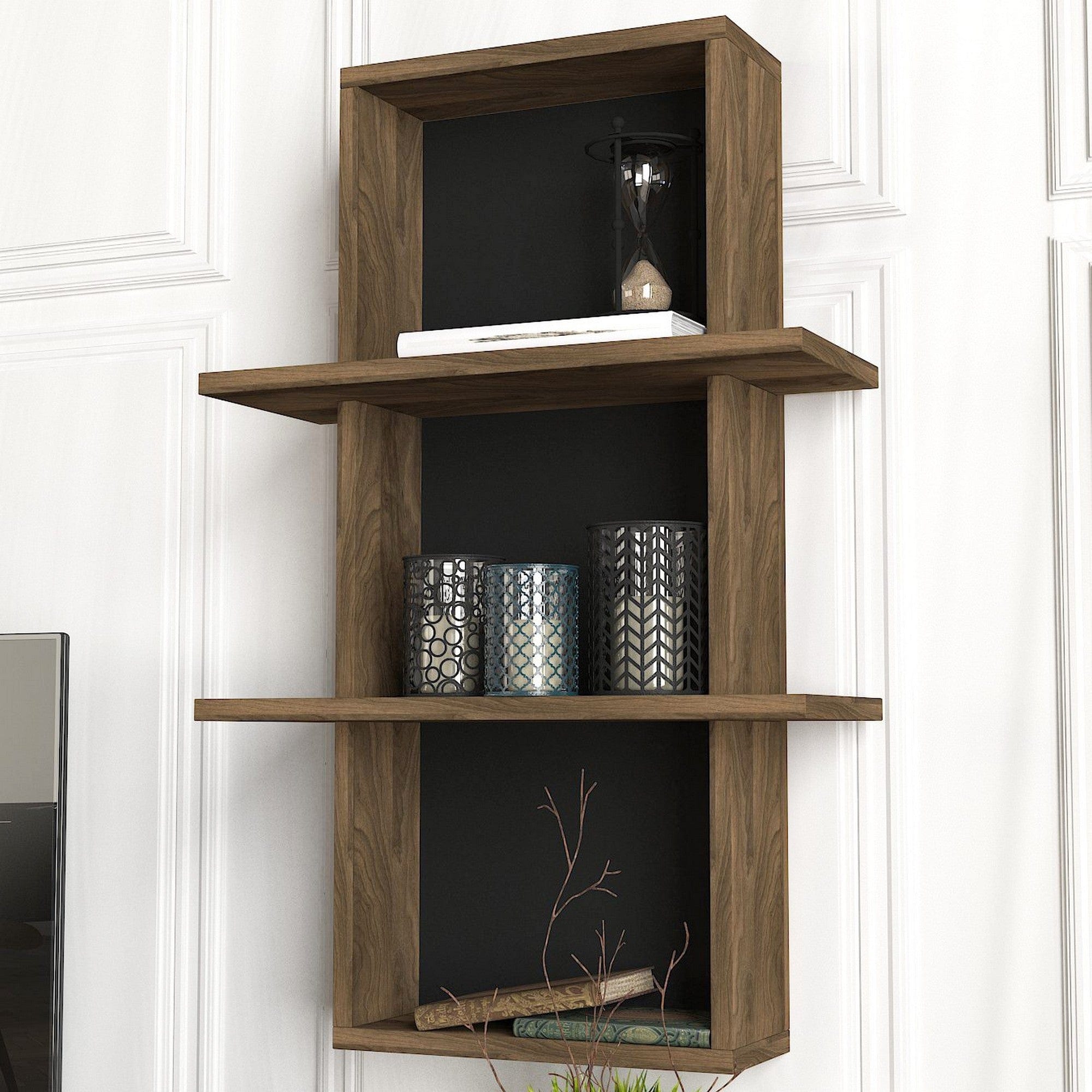 Mobilier living EPICA, nuc/negru, PAL melaminat, 4 piese