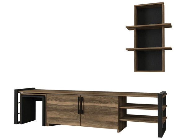 Mobilier living EPICA, nuc/negru, PAL melaminat, 4 piese
