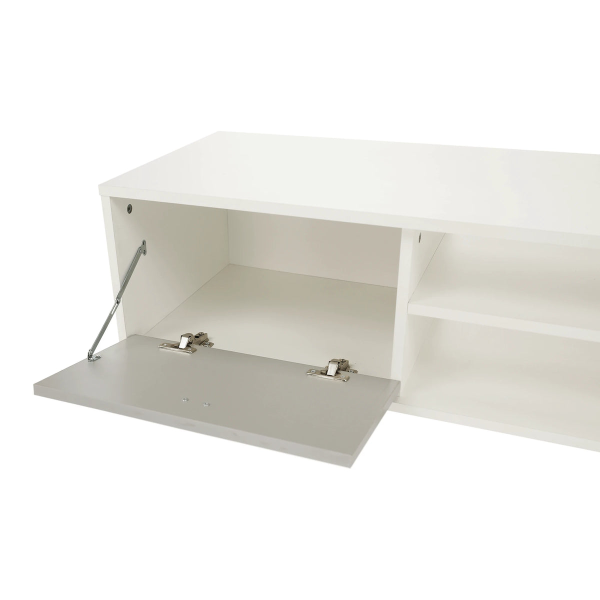 Mobilier living GENTA, PAL melaminat, alb/gri, 4 piese, 210x42x180 cm