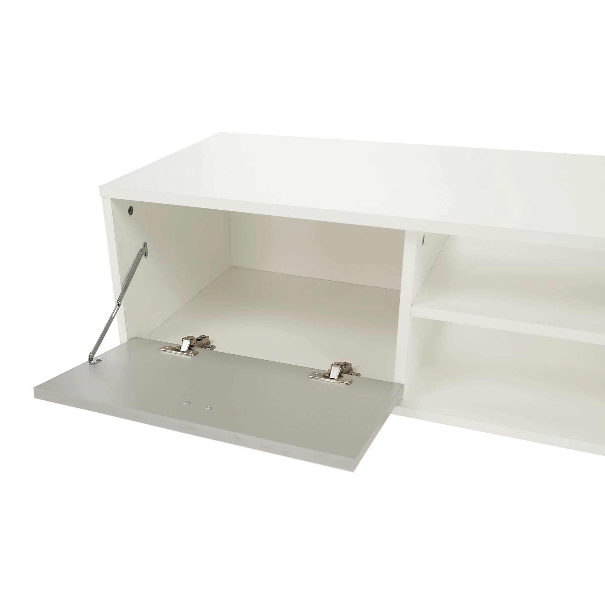 Mobilier living GENTA, PAL melaminat, alb/gri, 4 piese, 210x42x180 cm