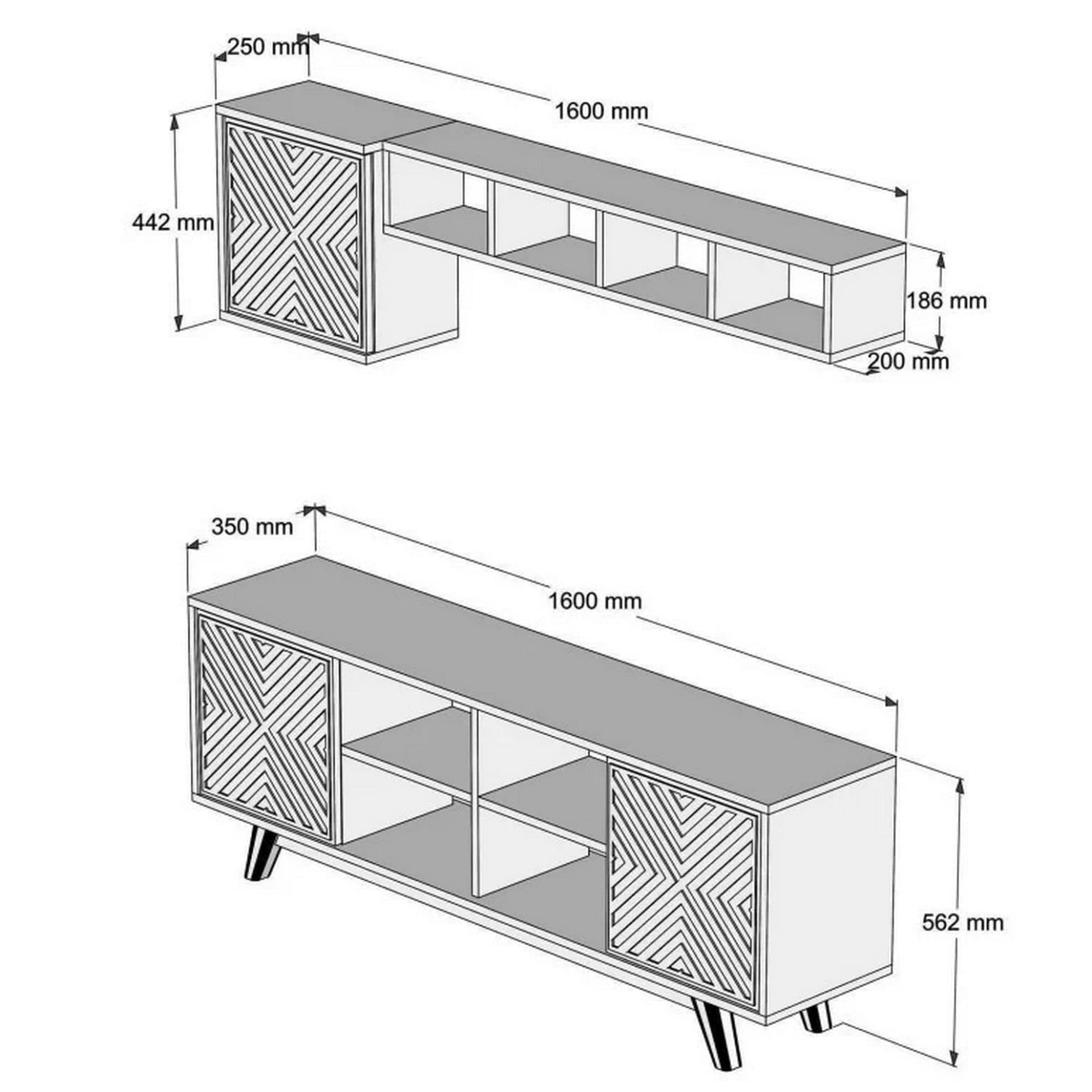 Mobilier living INCI, nuc, PAL melaminat, 3 piese