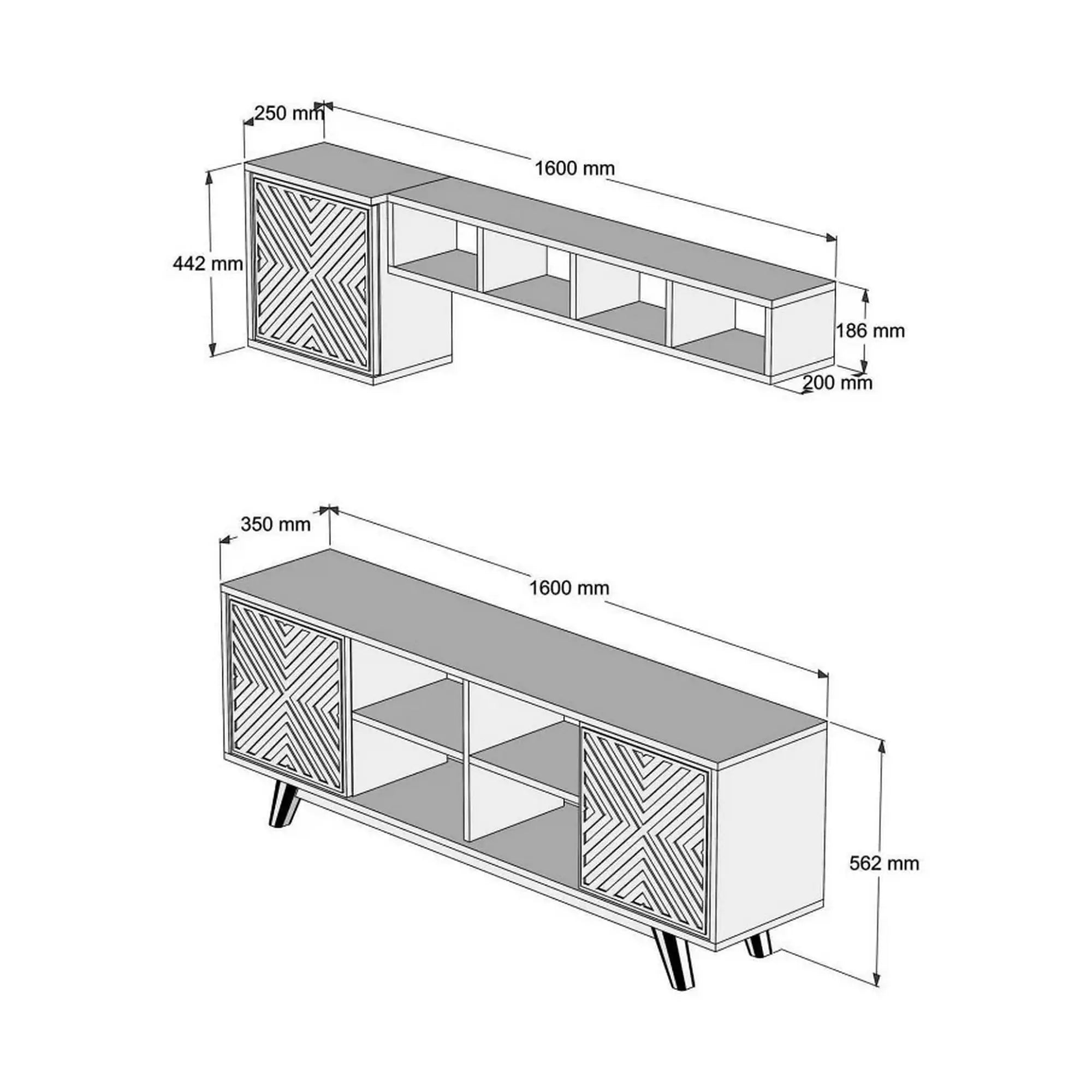 Mobilier living INCI, nuc, PAL melaminat, 3 piese