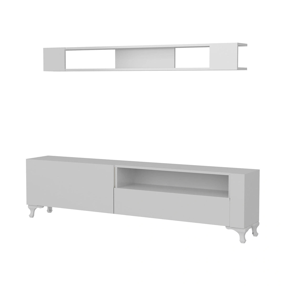 Mobilier living KAR, alb, PAL melaminat, 2 piese