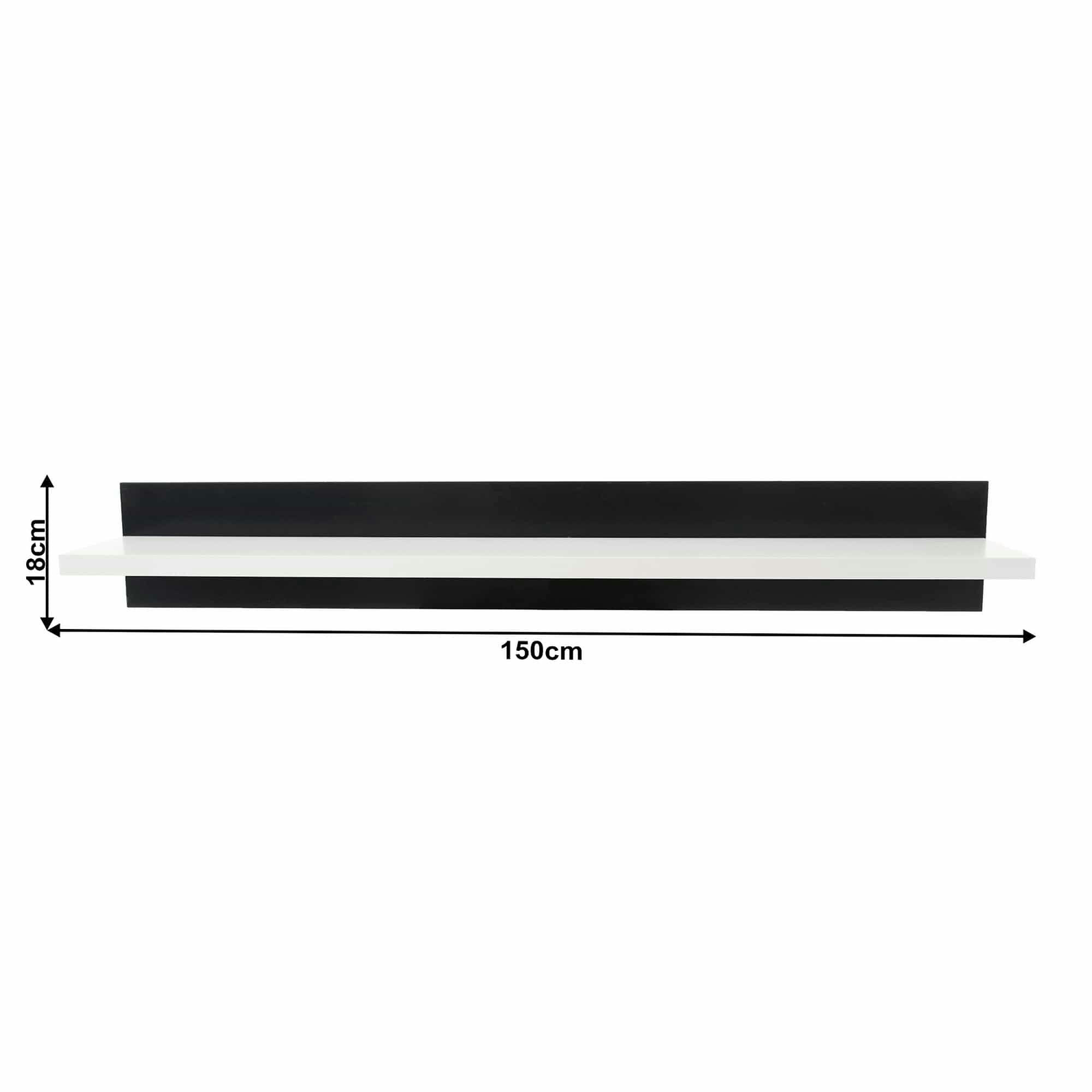 Mobilier living LEO, alb/negru lucios, PAL melaminat/sticla, cu iluminare LED, 7 piese, 250x42x180 cm