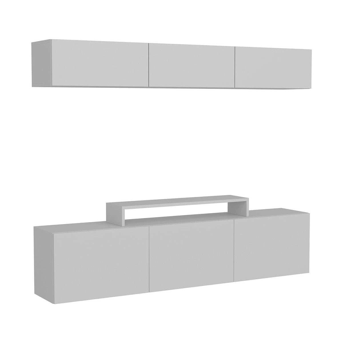 Mobilier living LINE, alb, PAL melaminat, 2 piese