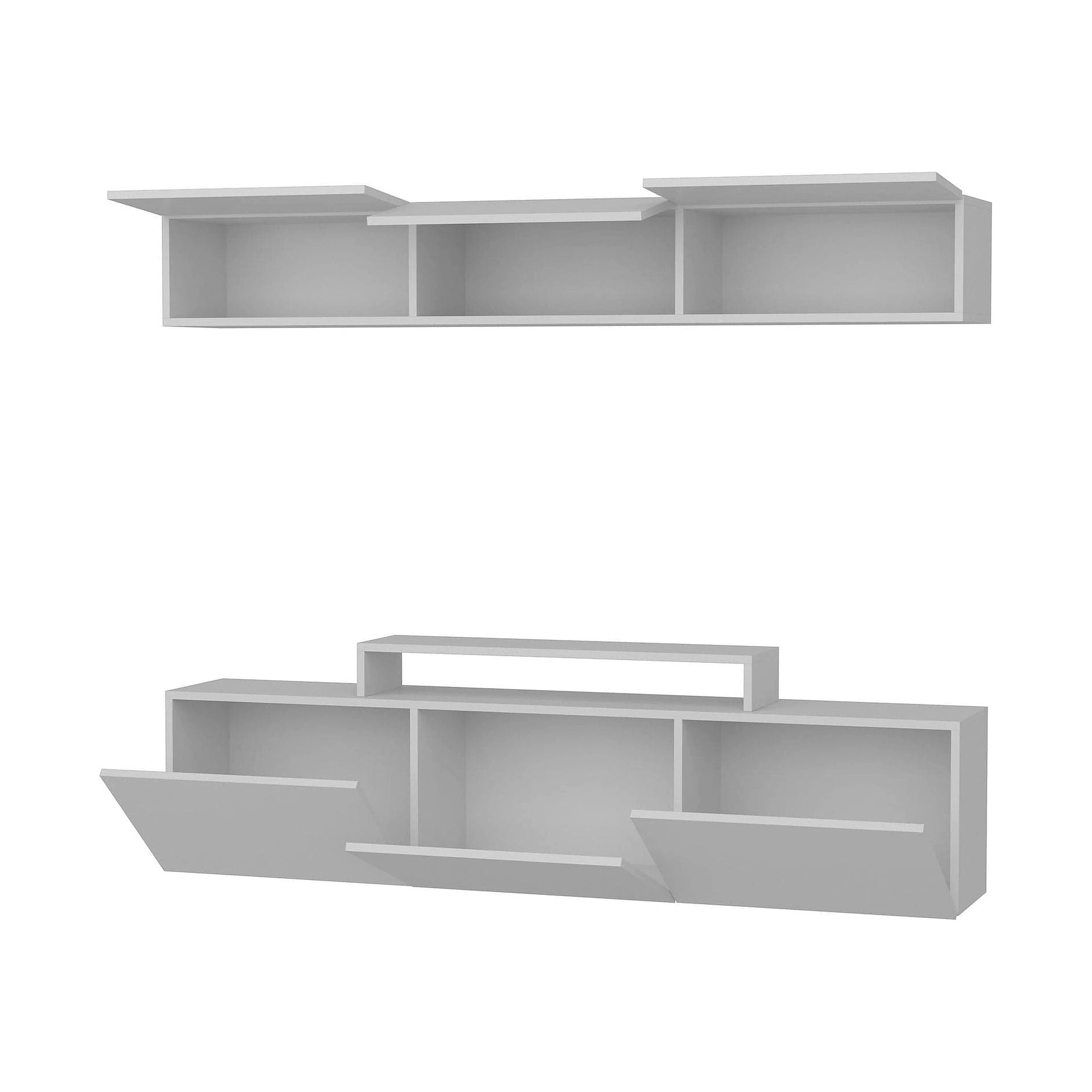 Mobilier living LINE, alb, PAL melaminat, 2 piese