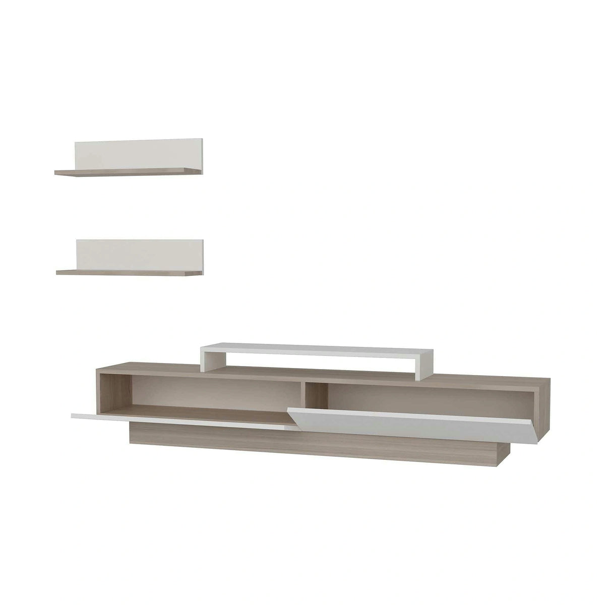 Mobilier living LUSI, alb/stejar, PAL melaminat, 3 piese
