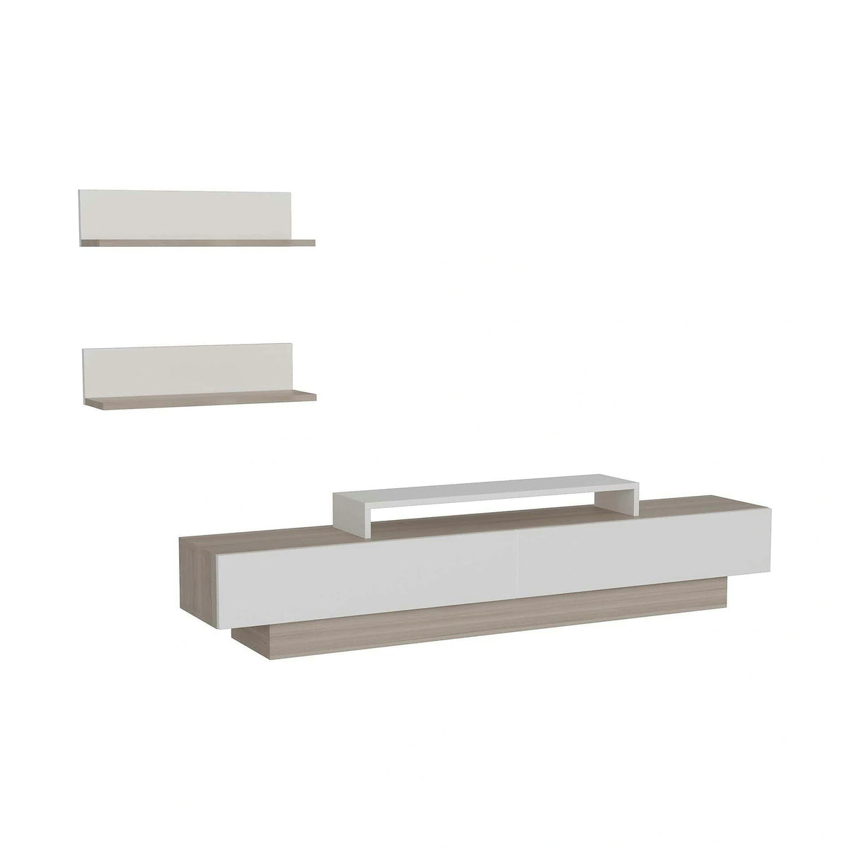 Mobilier living LUSI, alb/stejar, PAL melaminat, 3 piese