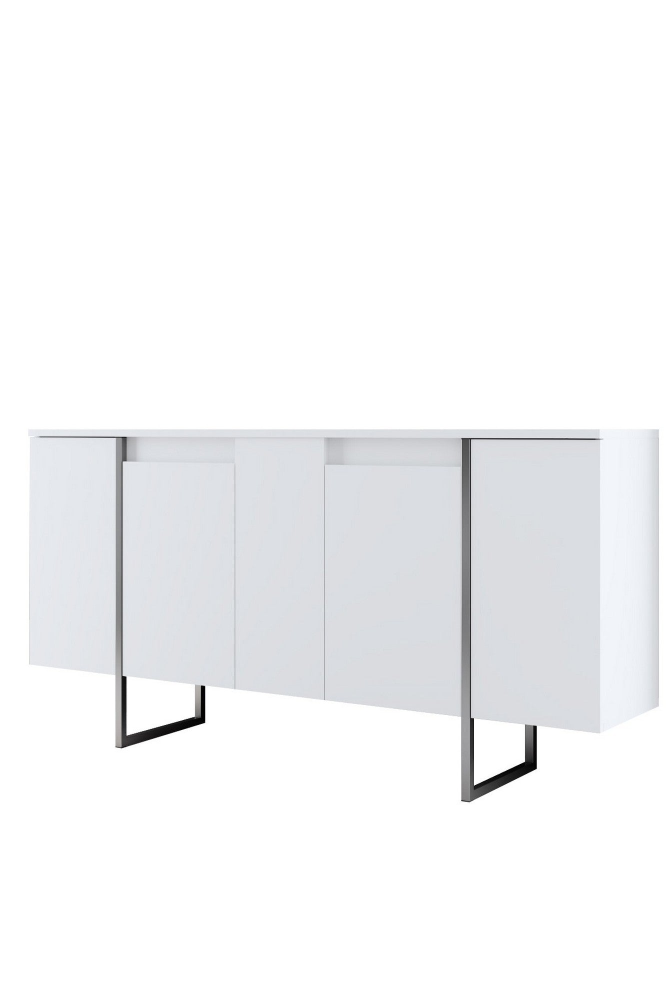 Mobilier living LUXE, alb/argintiu, PAL melaminat/metal, 3 piese
