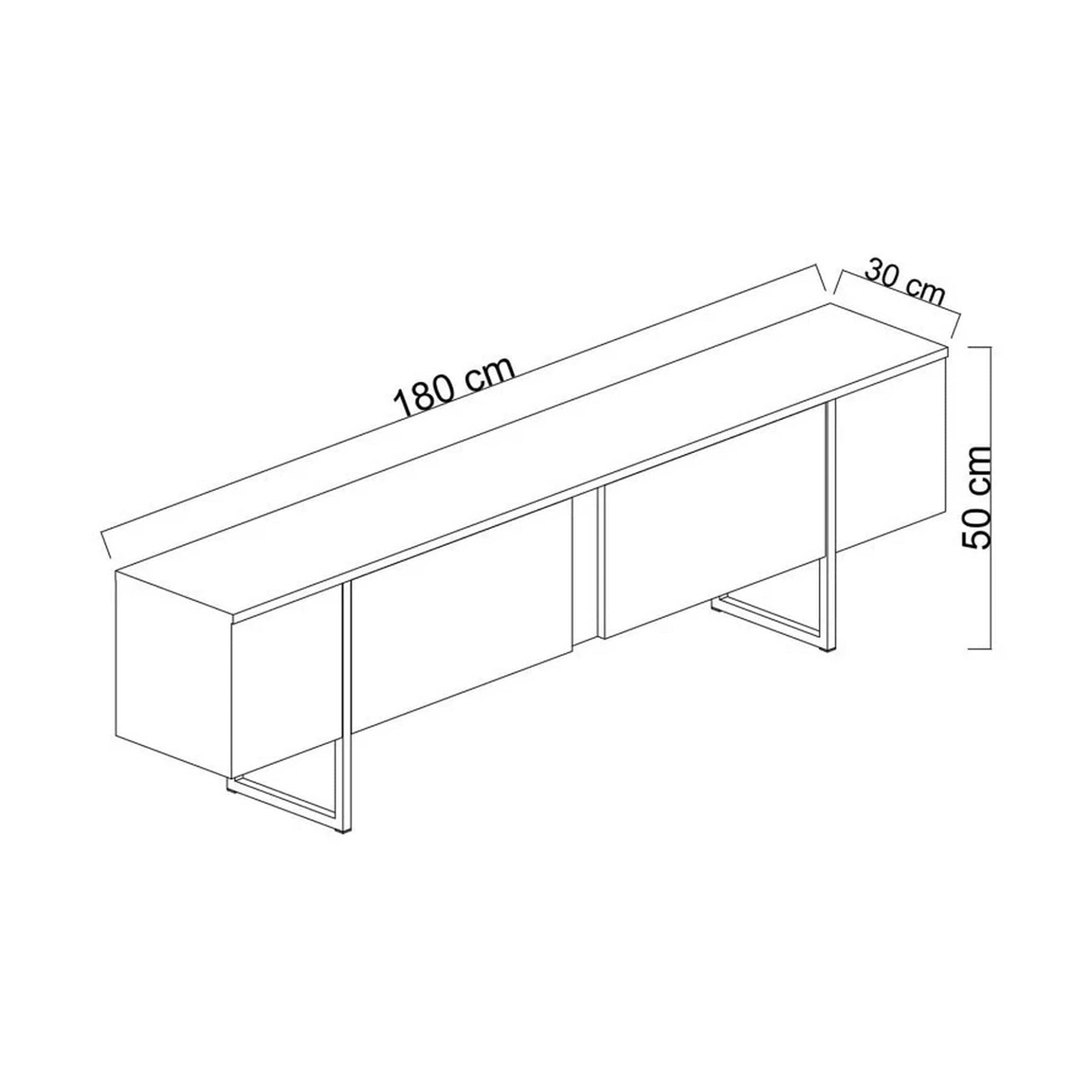 Mobilier living LUXE, gri antracit/negru, PAL melaminat/metal, 2 piese