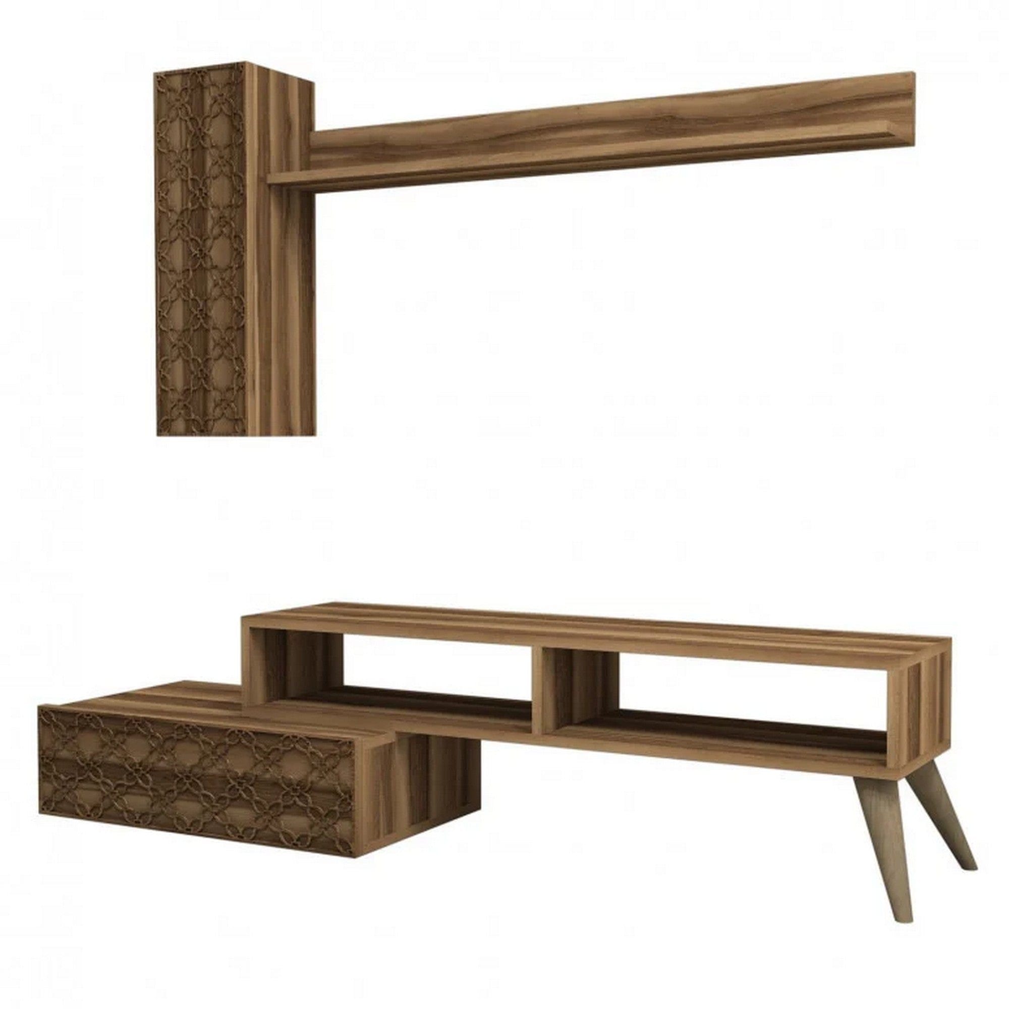 Mobilier living PLANET, nuc/crem, PAL melaminat, 3 piese