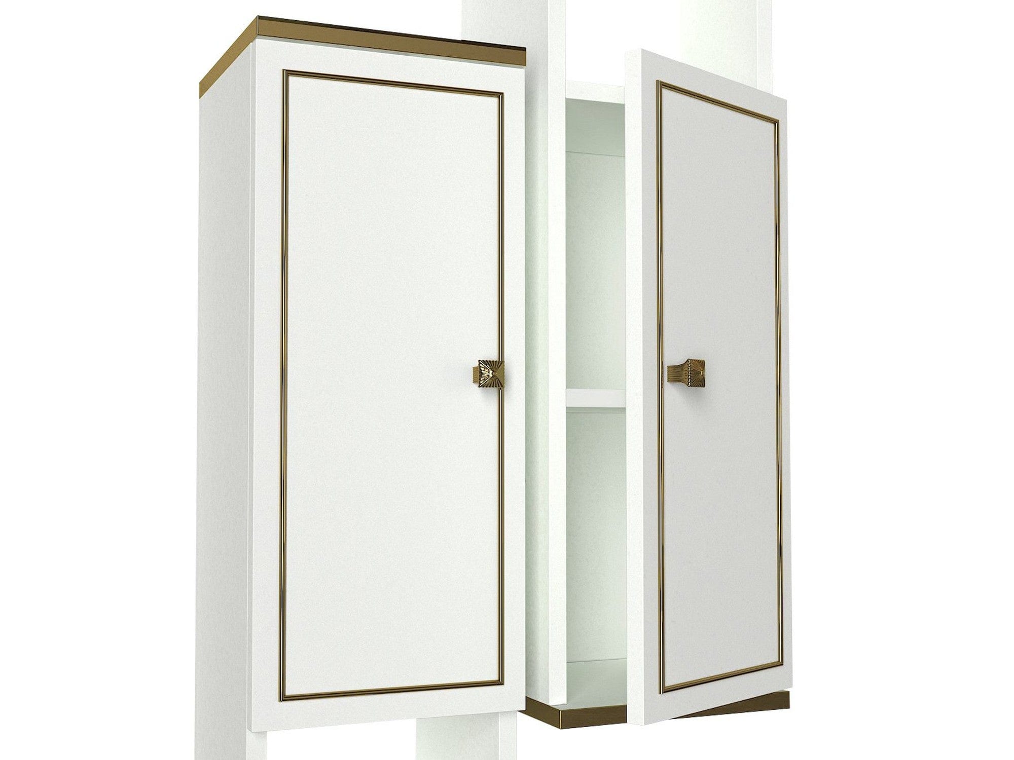 Mobilier living RAVENNA, alb/negru cu efect de marmura, PAL melaminat, 3 piese