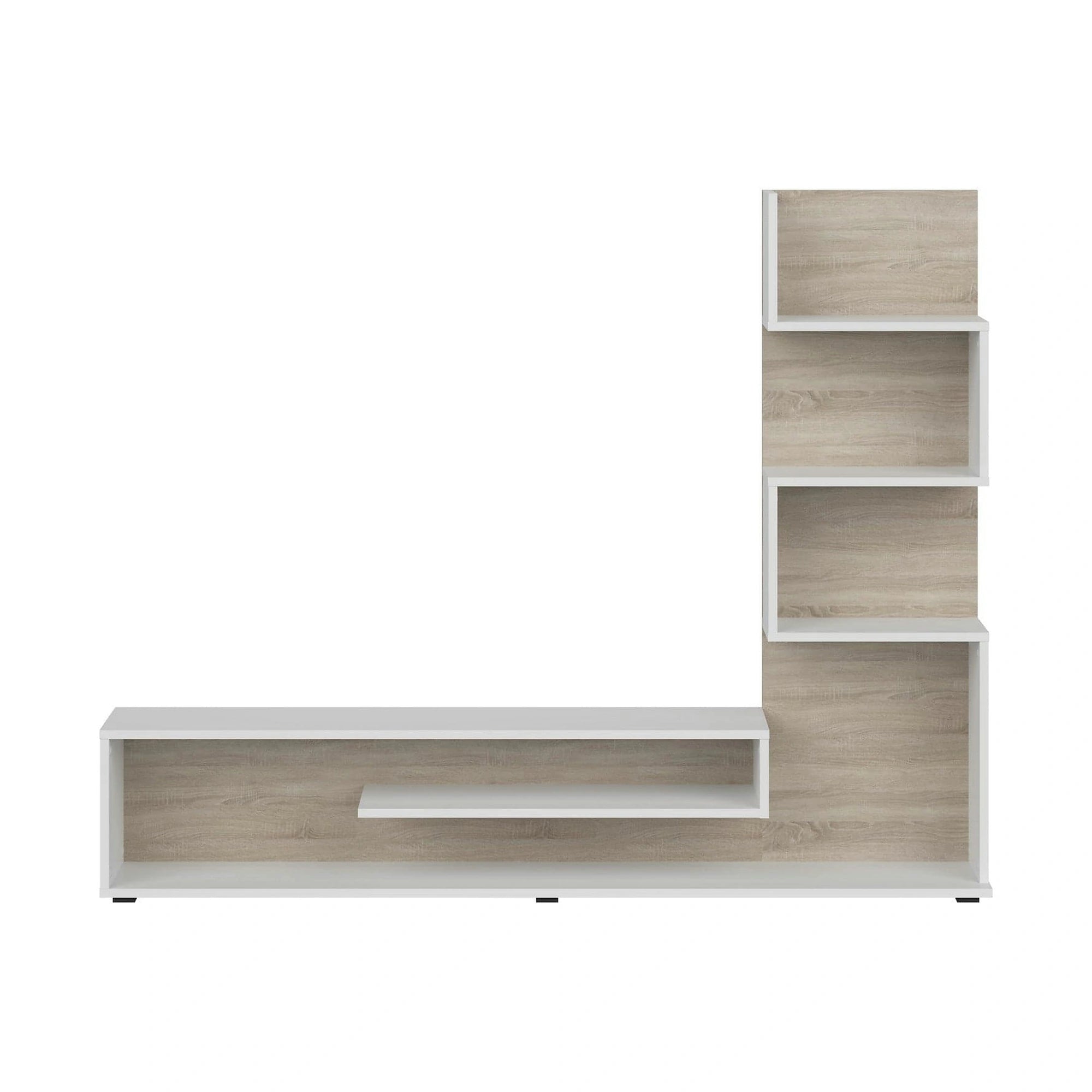 Mobilier living SNAKE, alb/stejar, PAL, 160x29x130 cm