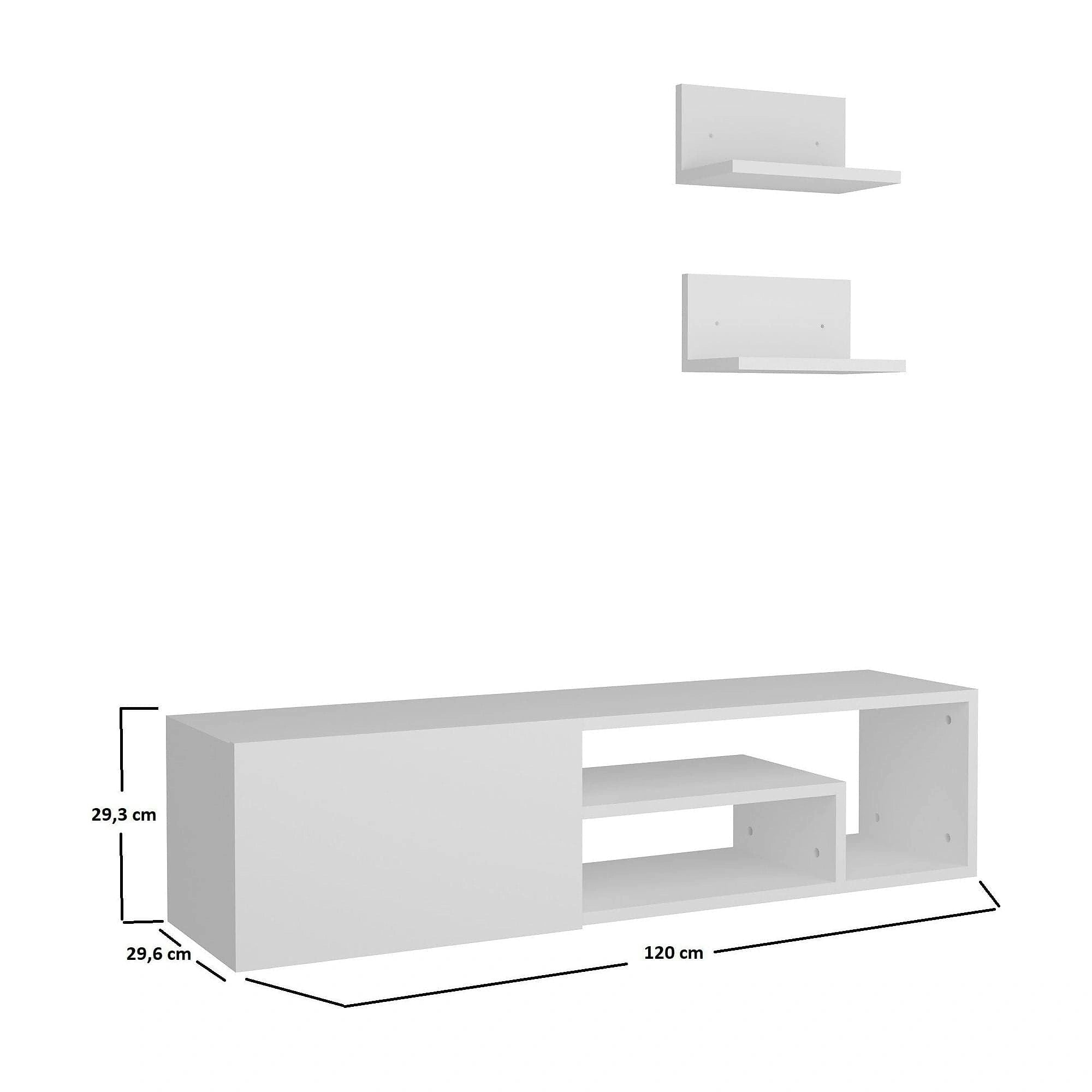 Mobilier living ZEPLIN, alb, PAL melaminat, 3 piese