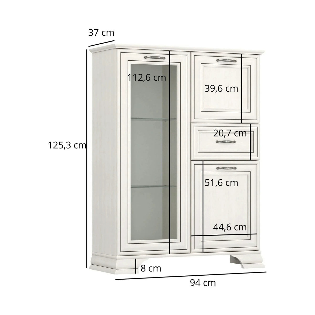 Mobilier sufragerie clasic TIFFANY II-3, grej, PAL laminat, 5 piese