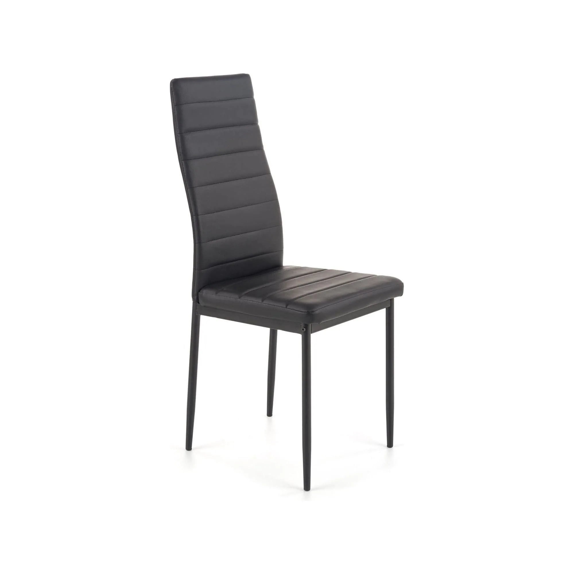 Scaun tapitat K70, negru, piele ecologica/metal, 41X50X98 CM