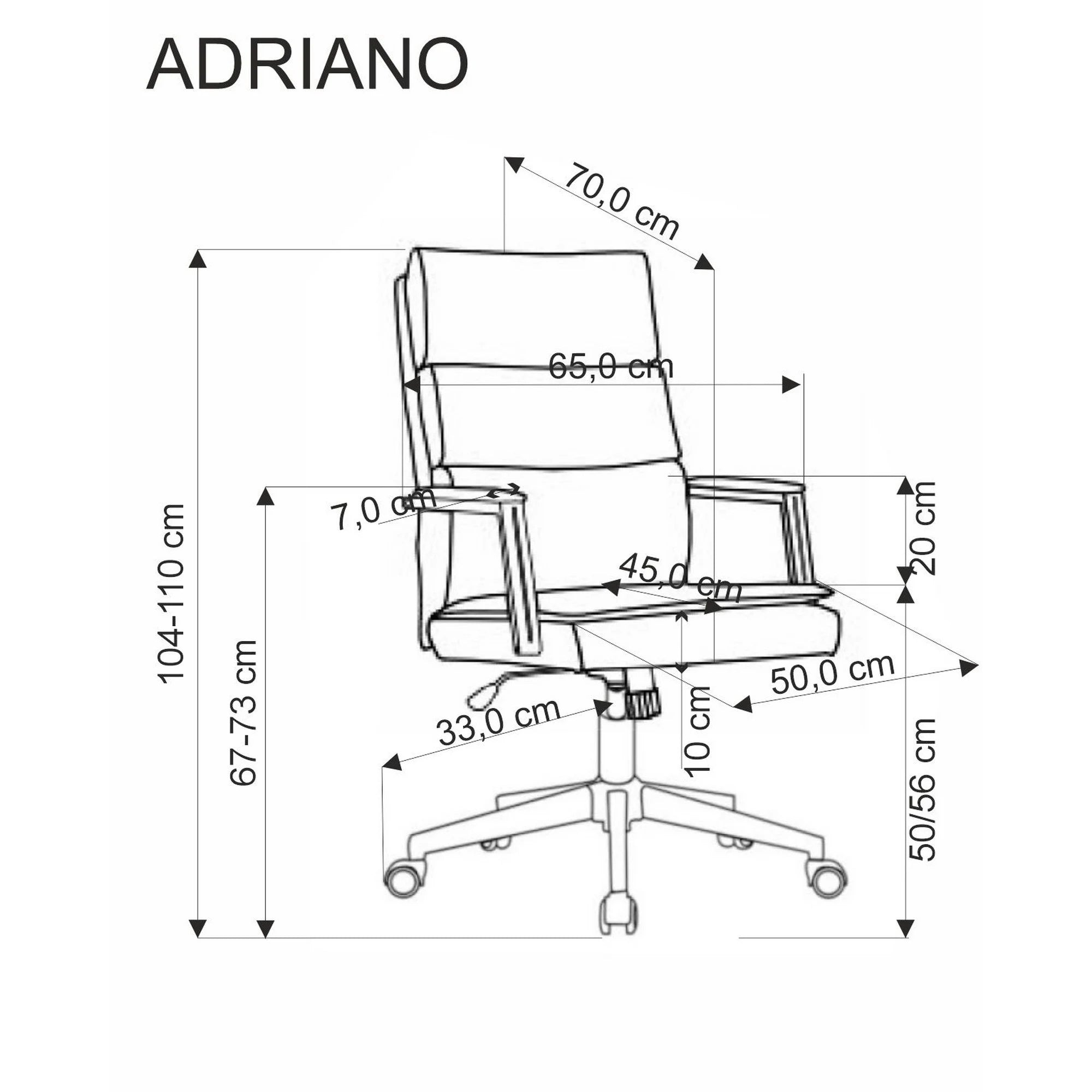 Scaun birou ADRIANO, verde olive, stofa clasica - Odin 77, 65x70x104/110 cm