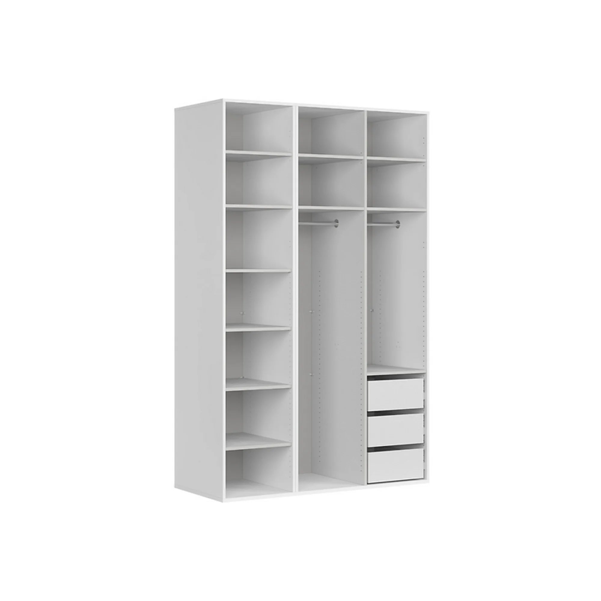 Dulap FLEX, casmir/alb, PAL, cu 3 usi, 150x66x240 cm