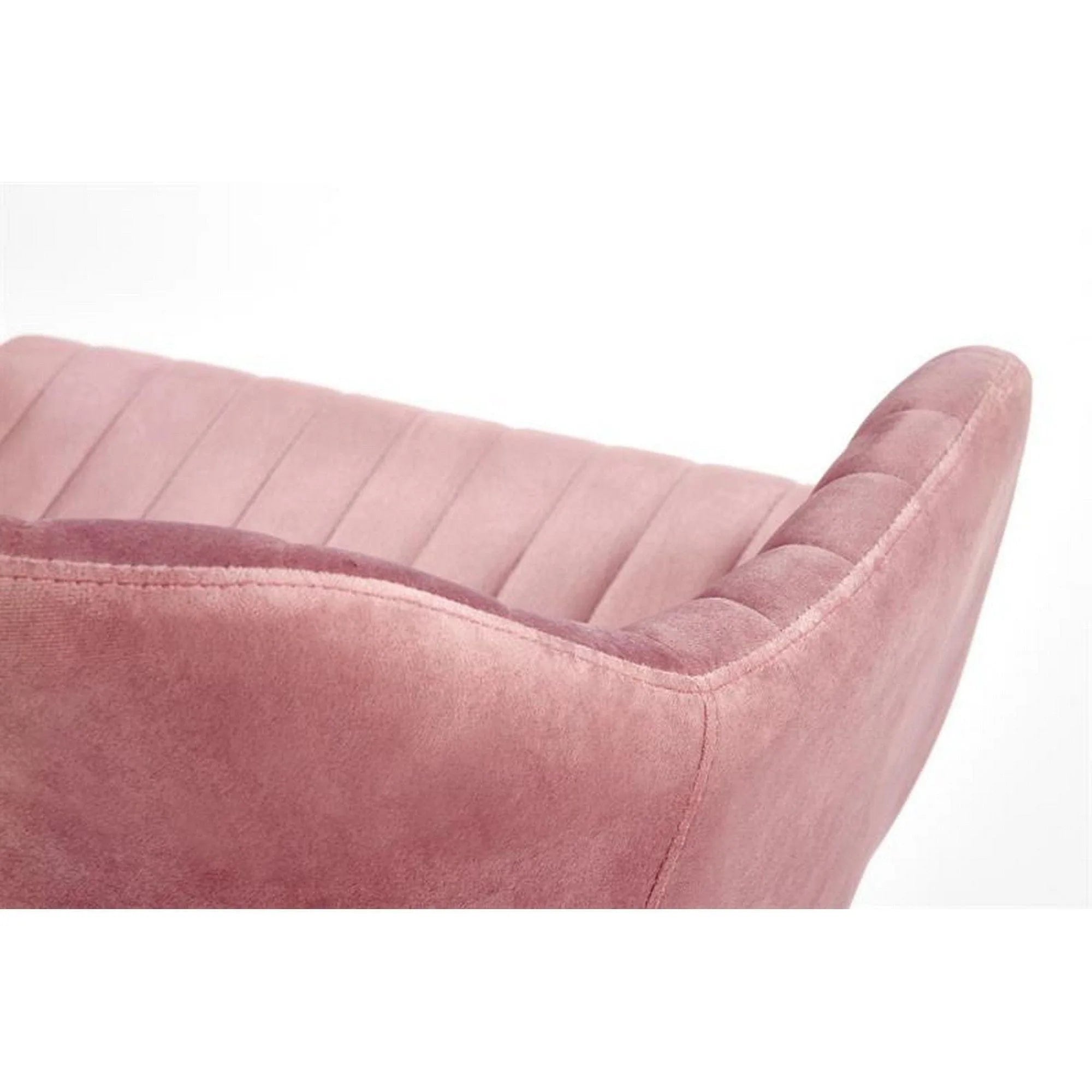 Scaun de birou FRESCO, roz, stofa catifelata, 57x55x79/89 cm