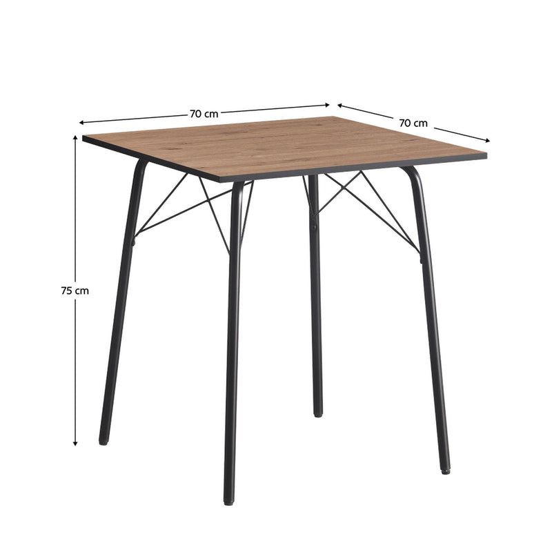 Masa NALAK TIP 1, stejar artisan/negru, 70x70x75 cm