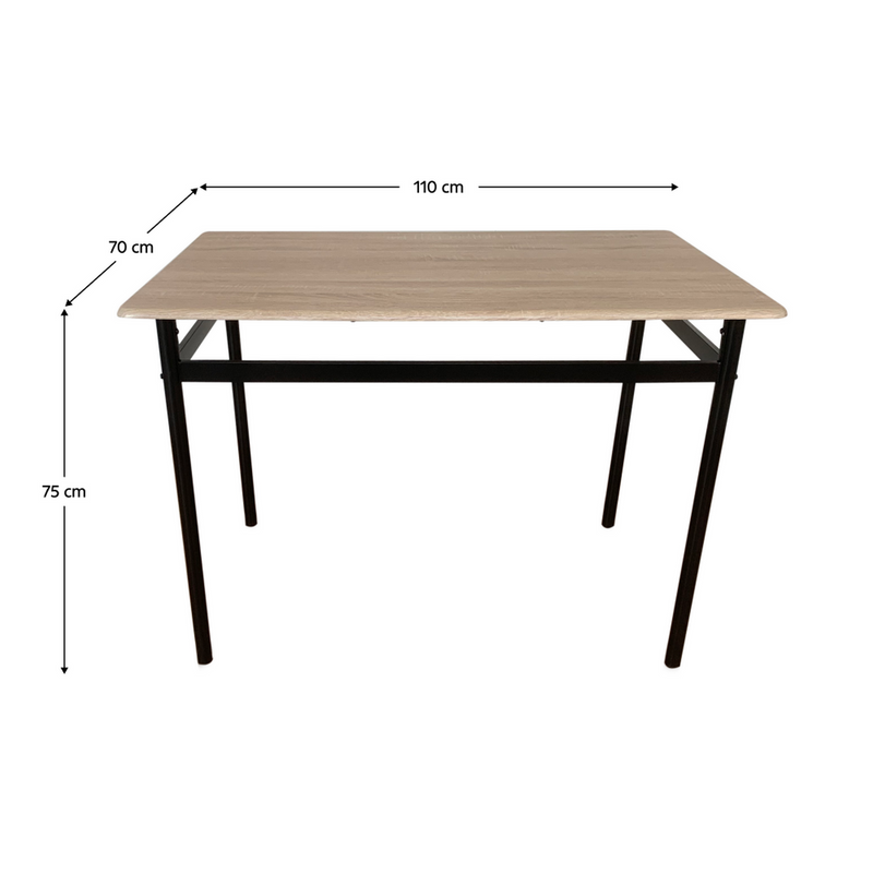 Set masa si scaune NAREN, stejar sonoma/negru, metal