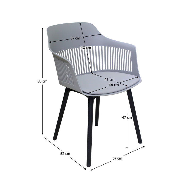 Scaun NASRIN, gri/negru, piele ecologica/plastic, 57x52x83 cm