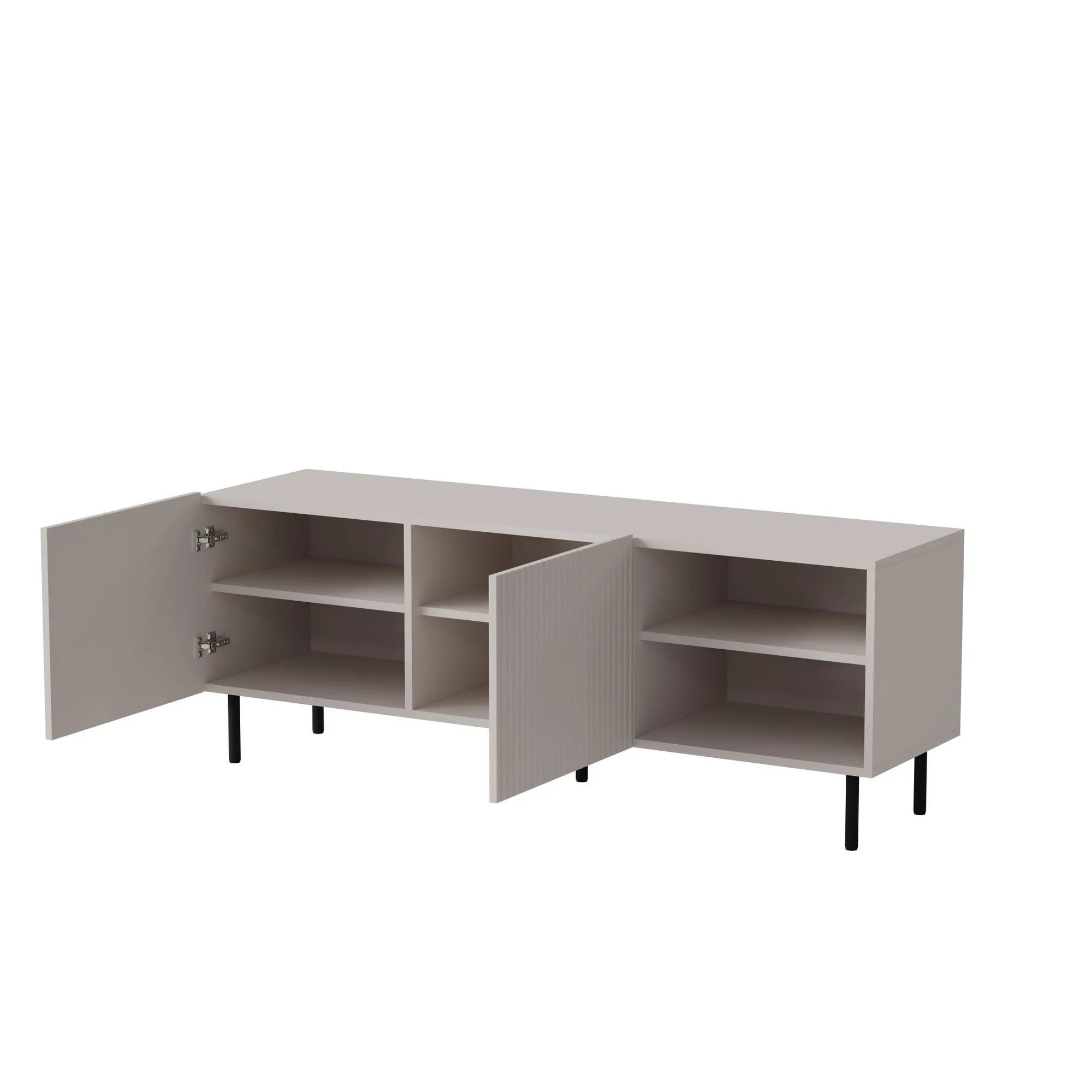 Comoda TV PAXOS RTV-1, casmir/negru, PAL laminat/otel, 150x40x54 cm