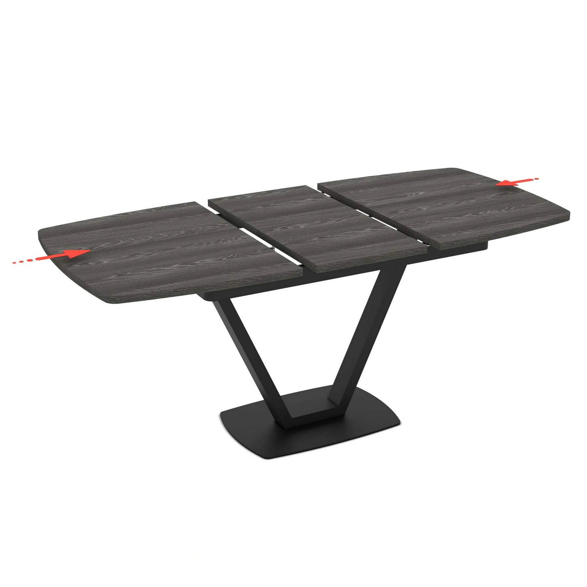 Masa extensibila NIKA, negru, ceramica/metal, 125/165x80x75 cm