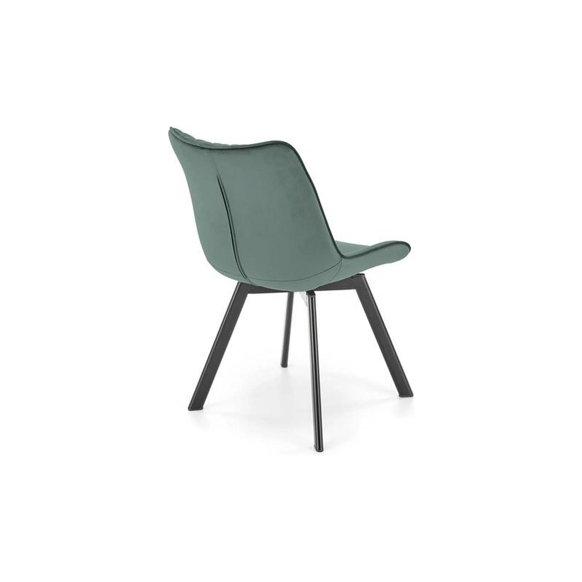 Scaun tapitat K520, verde/negru, stofa catifelata, 45x63x80 cm