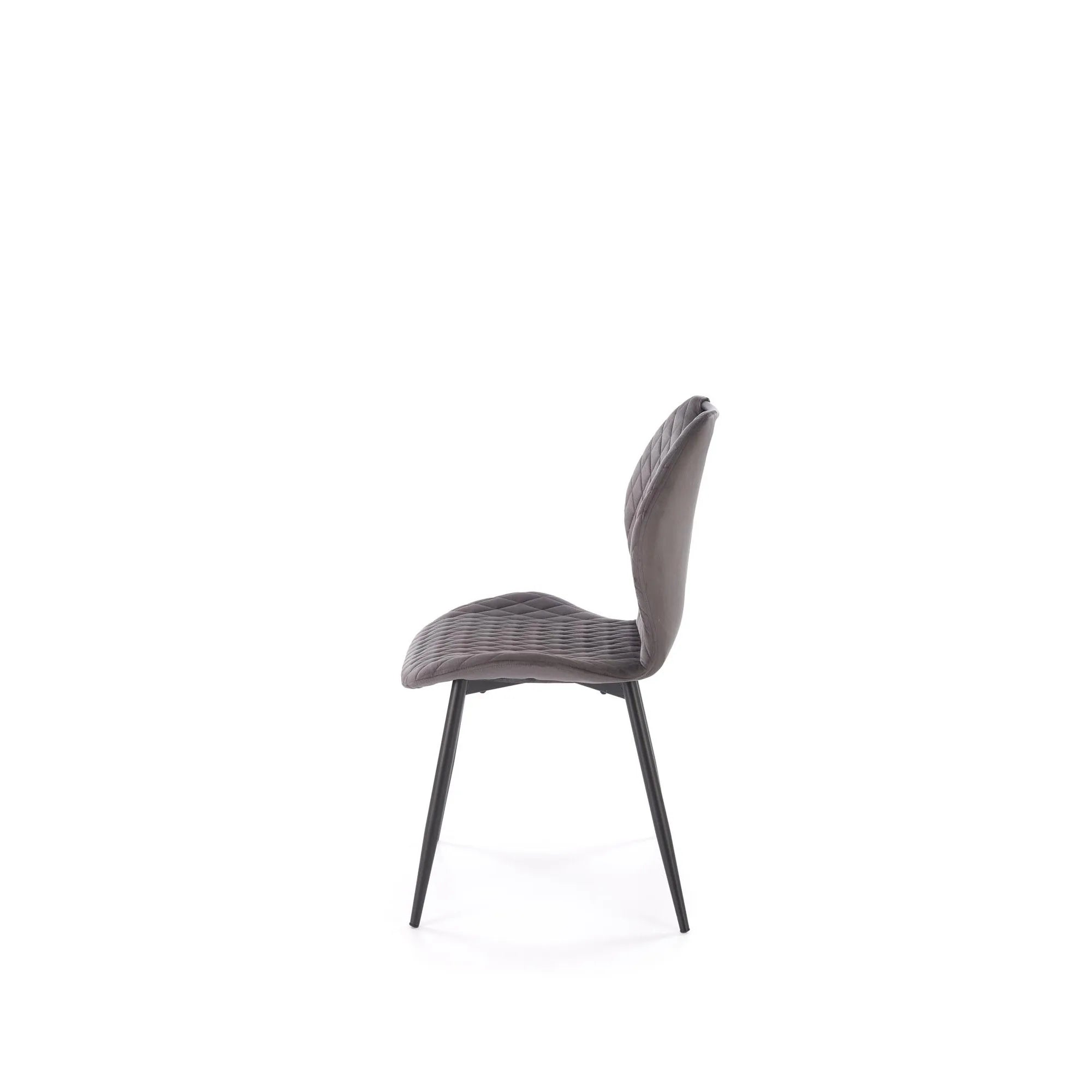 Scaun K569, gri - HLR 21, stofa catifelata/otel, 47x54x84 cm