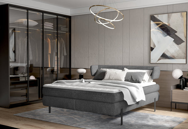 Pat boxspring NOBILE 140x200, personalizabil materiale gama Oferta Avantaj, cu saltele si topper