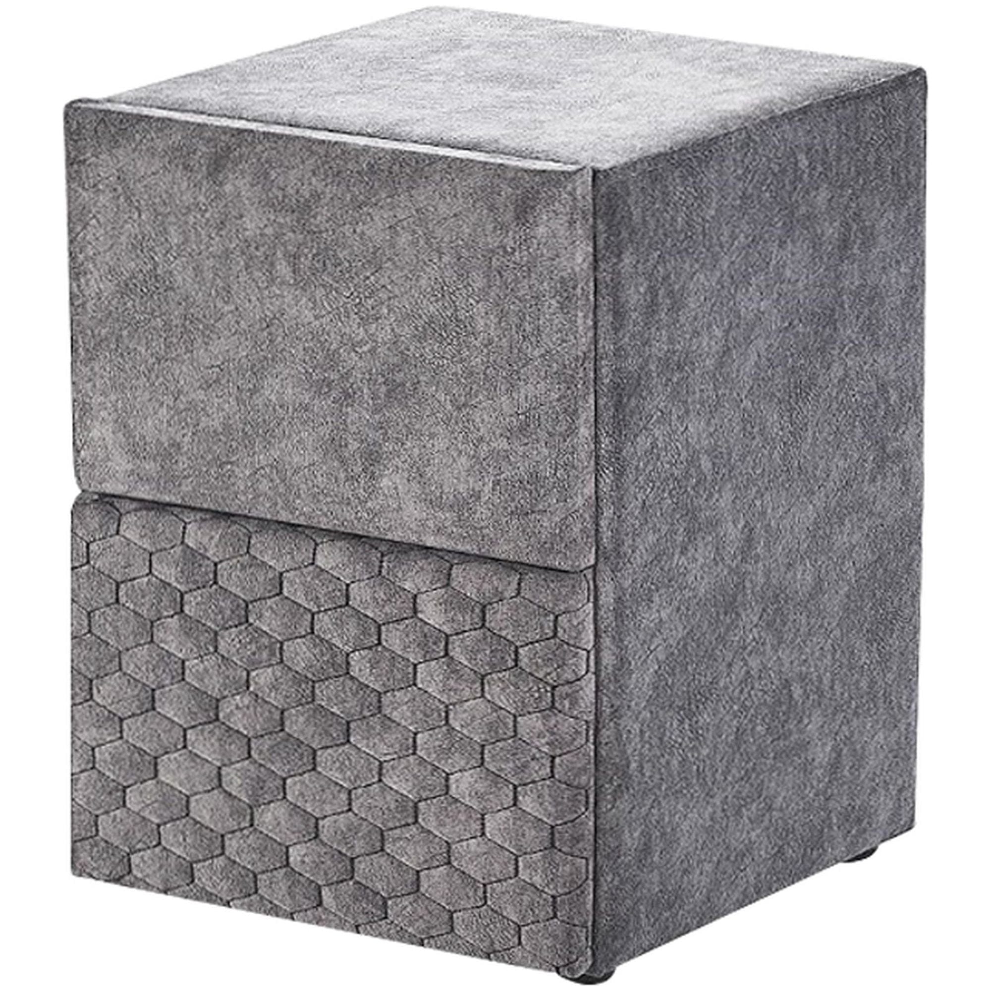 Noptiera BABYLON, gri, stofa, 42x45x60 cm