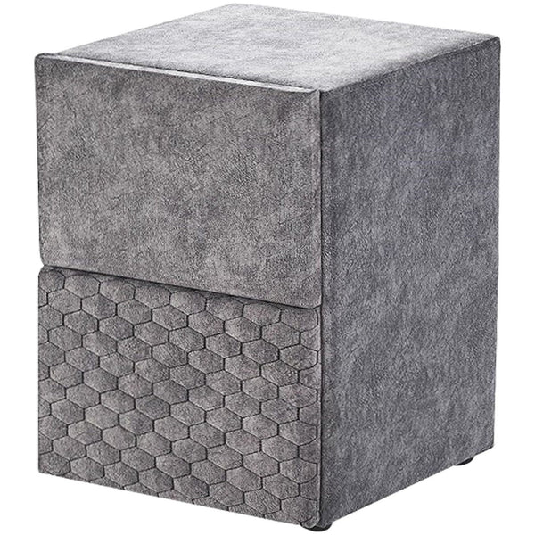 Noptiera BABYLON, gri, stofa, 42x45x60 cm