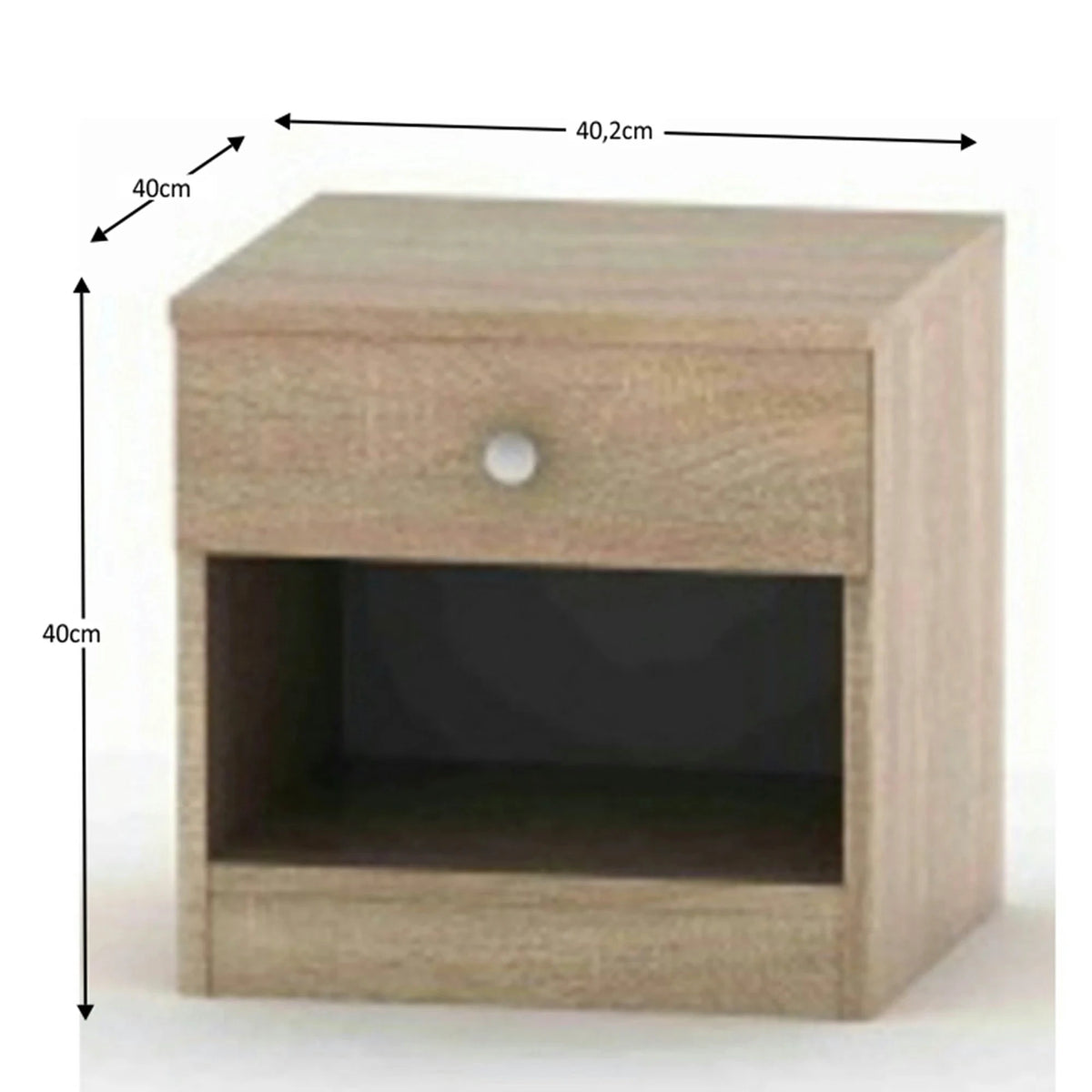 Noptiera BETTY 2, stejar sonoma, DTD laminat, 40x40x40 cm