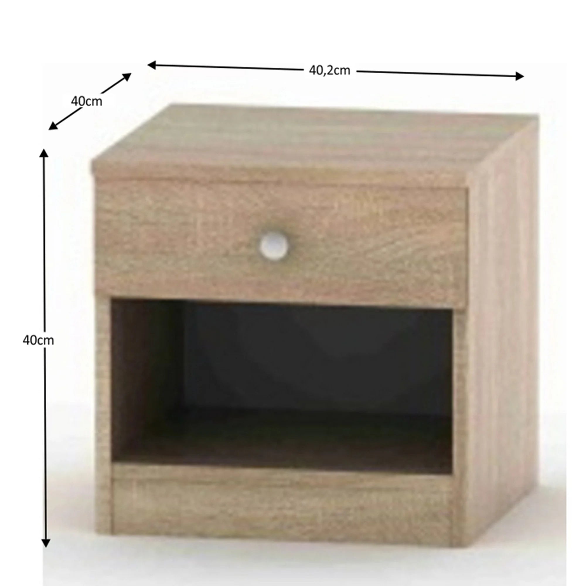 Noptiera BETTY 2, stejar sonoma, DTD laminat, 40x40x40 cm