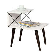 Noptiera Cross, alb/negru, PAL melaminat, 50x40x55 cm
