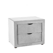 Noptiera ET-002, gri deschis - Bluvel 03, stofa catifelata, 50x35x42 cm